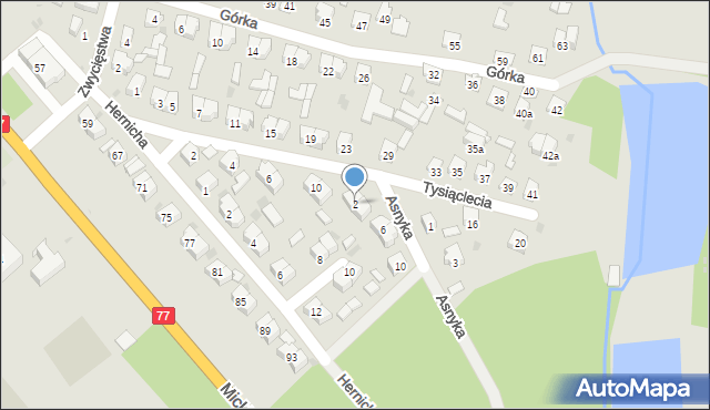 Rudnik nad Sanem, Asnyka Adama, 2, mapa Rudnik nad Sanem