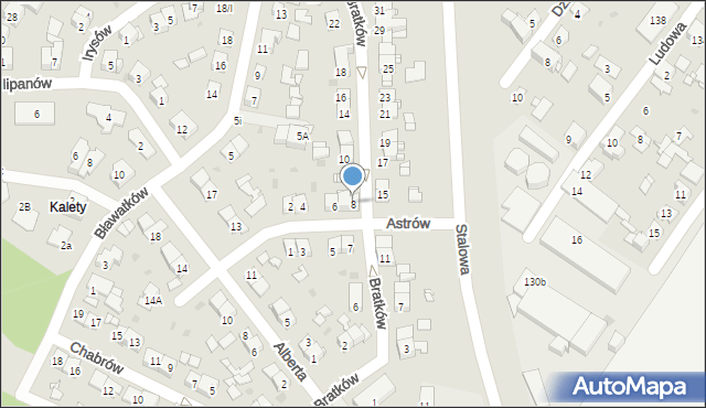 Sosnowiec, Astrów, 8, mapa Sosnowca