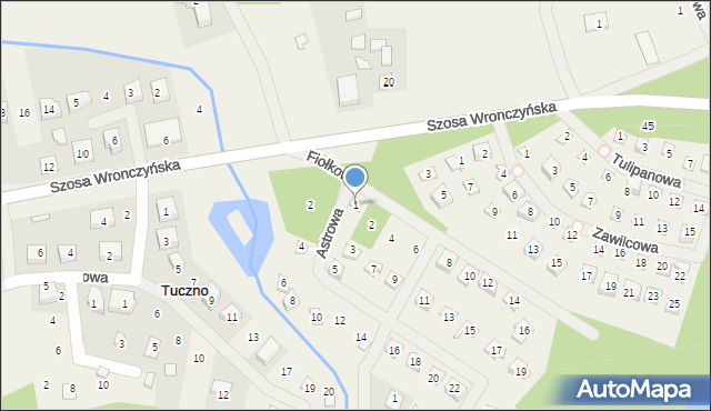 Stęszewko, Astrowa, 1, mapa Stęszewko