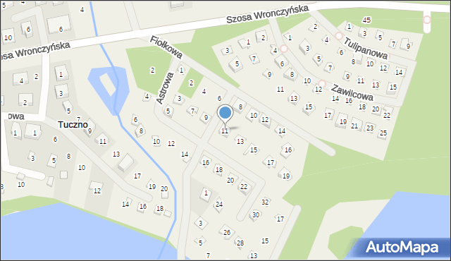 Stęszewko, Astrowa, 11, mapa Stęszewko