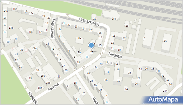 Szczecin, Asnyka Adama, 17, mapa Szczecina