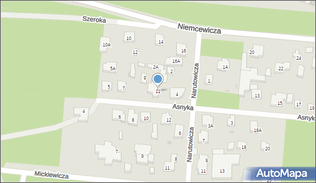 Warszawa, Asnyka Adama, 11, mapa Warszawy