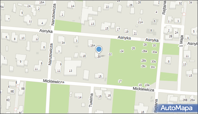 Warszawa, Asnyka Adama, 20, mapa Warszawy