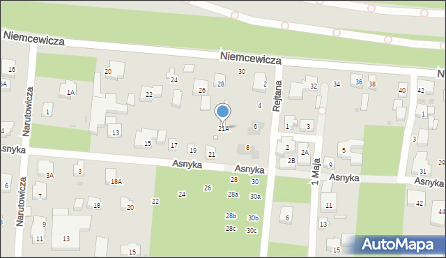 Warszawa, Asnyka Adama, 21A, mapa Warszawy