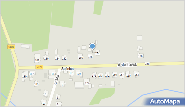 Woźniki, Asfaltowa, 176A, mapa Woźniki