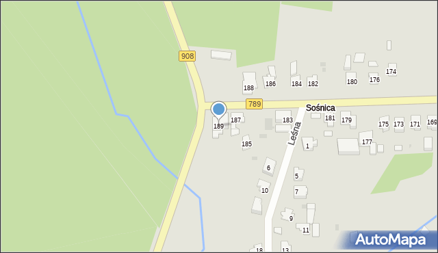 Woźniki, Asfaltowa, 189, mapa Woźniki