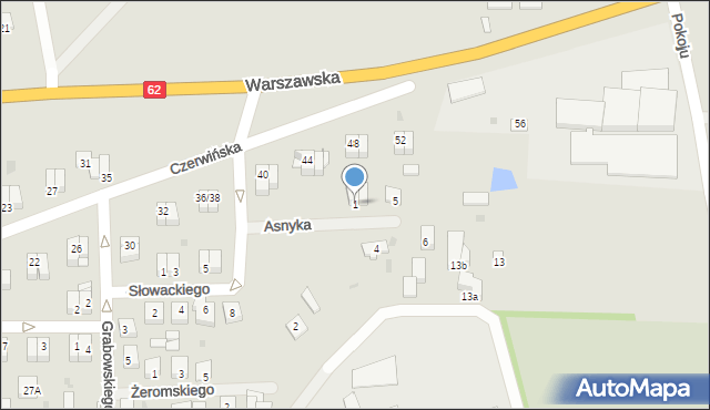 Wyszogród, Asnyka Adama, 1, mapa Wyszogród