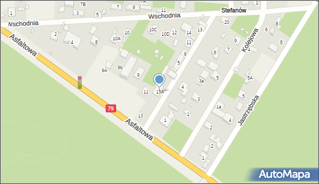 Żabieniec, Asfaltowa, 13A, mapa Żabieniec