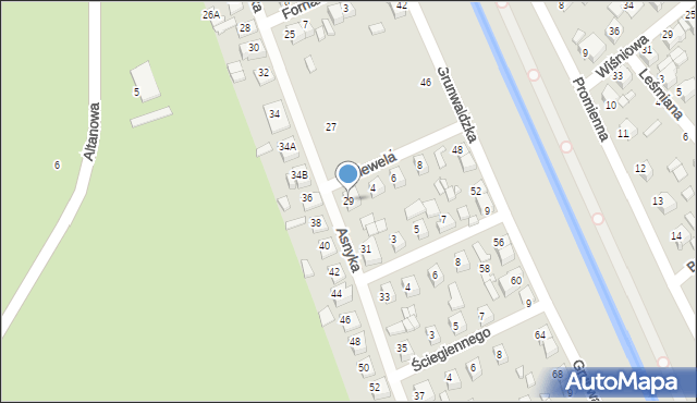 Zamość, Asnyka Adama, 29, mapa Zamościa