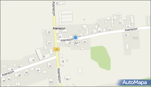 Atanazyn, Atanazyn, 20A, mapa Atanazyn