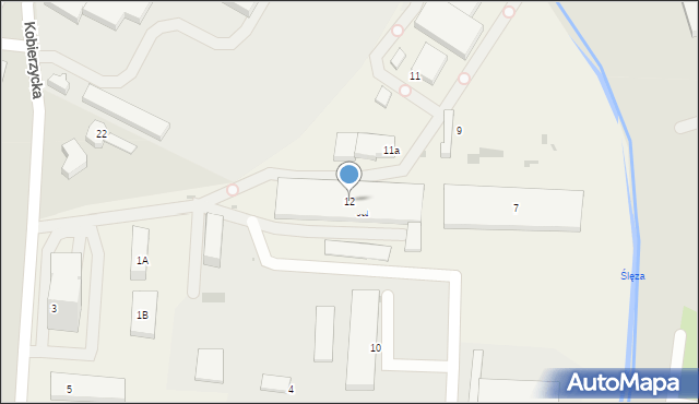 Bielany Wrocławskie, Atramentowa, 12, mapa Bielany Wrocławskie