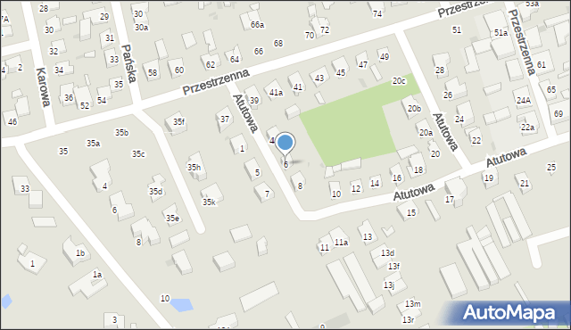 Łódź, Atutowa, 6, mapa Łodzi