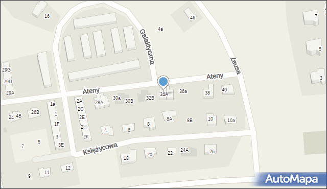 Straszyn, Ateny, 34A, mapa Straszyn