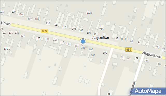 Augustowo, Augustowo, 109, mapa Augustowo