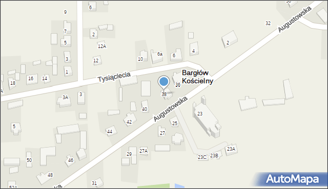 Bargłów Kościelny, Augustowska, 38, mapa Bargłów Kościelny