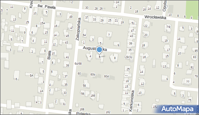 Częstochowa, Augustowska, 6, mapa Częstochowy