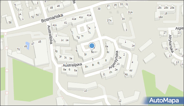 Gdynia, Australijska, 5d, mapa Gdyni