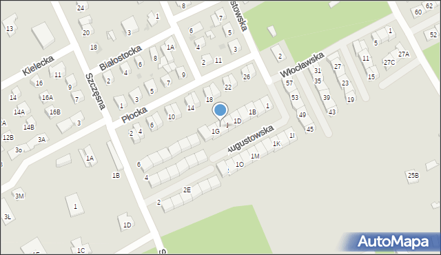 Grodzisk Mazowiecki, Augustowska, 1F, mapa Grodzisk Mazowiecki