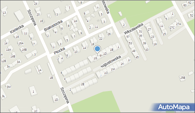 Grodzisk Mazowiecki, Augustowska, 1F, mapa Grodzisk Mazowiecki