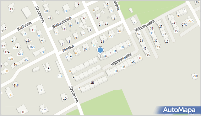 Grodzisk Mazowiecki, Augustowska, 1H, mapa Grodzisk Mazowiecki