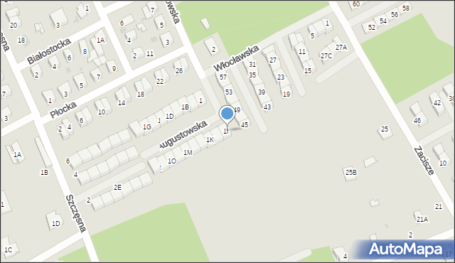 Grodzisk Mazowiecki, Augustowska, 1I, mapa Grodzisk Mazowiecki