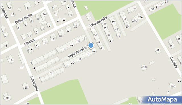 Grodzisk Mazowiecki, Augustowska, 1J, mapa Grodzisk Mazowiecki