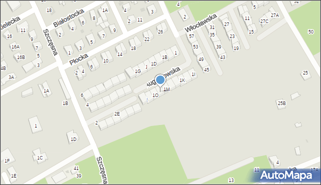 Grodzisk Mazowiecki, Augustowska, 1N, mapa Grodzisk Mazowiecki