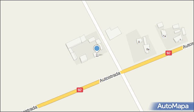 Grzegorzew, Autostrada, 11, mapa Grzegorzew