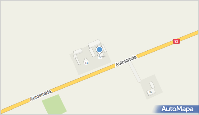 Grzegorzew, Autostrada, 12, mapa Grzegorzew