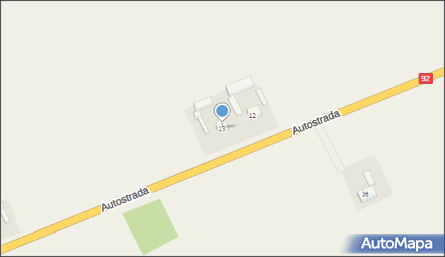 Grzegorzew, Autostrada, 13, mapa Grzegorzew
