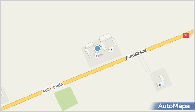 Grzegorzew, Autostrada, 13, mapa Grzegorzew