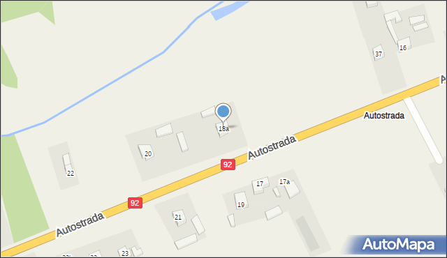 Grzegorzew, Autostrada, 18a, mapa Grzegorzew