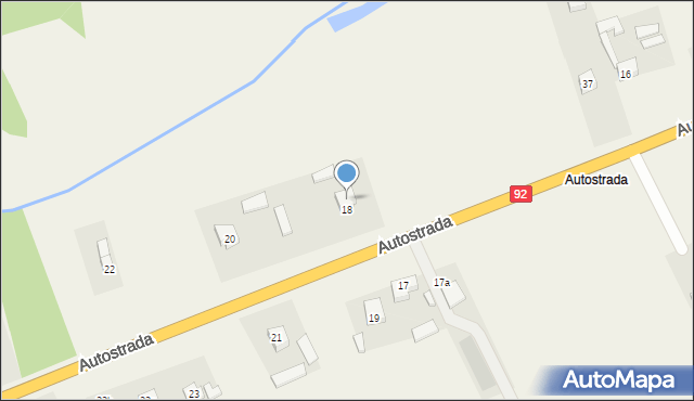 Grzegorzew, Autostrada, 18a, mapa Grzegorzew