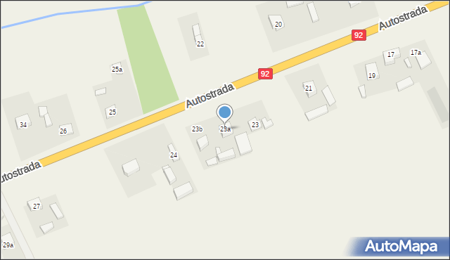 Grzegorzew, Autostrada, 23a, mapa Grzegorzew