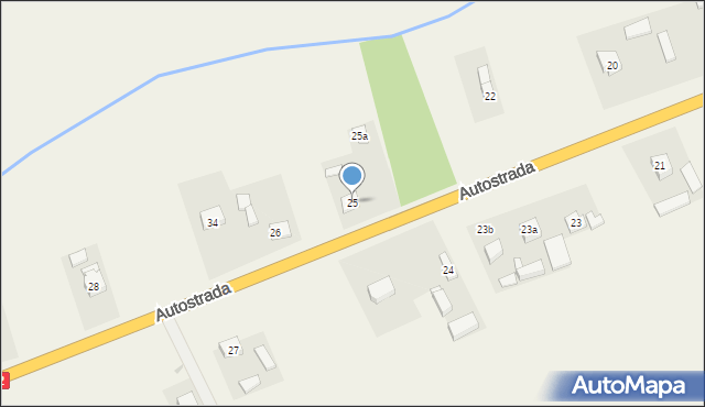 Grzegorzew, Autostrada, 25, mapa Grzegorzew