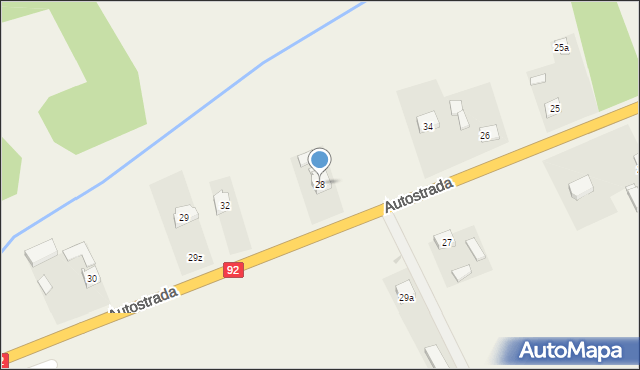 Grzegorzew, Autostrada, 28, mapa Grzegorzew