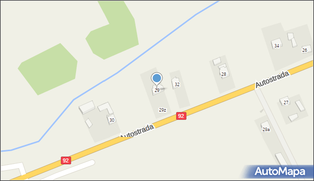 Grzegorzew, Autostrada, 29, mapa Grzegorzew