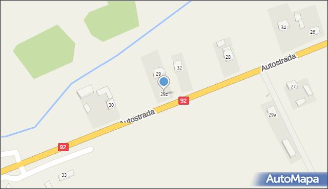 Grzegorzew, Autostrada, 29z, mapa Grzegorzew