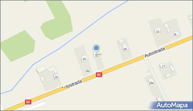 Grzegorzew, Autostrada, 32, mapa Grzegorzew