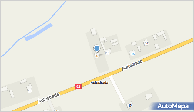 Grzegorzew, Autostrada, 37, mapa Grzegorzew