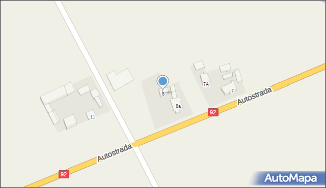 Grzegorzew, Autostrada, 8, mapa Grzegorzew