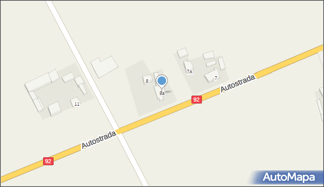 Grzegorzew, Autostrada, 8a, mapa Grzegorzew