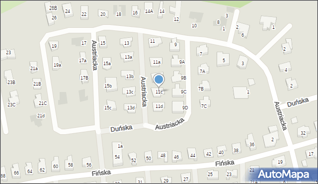 Koszalin, Austriacka, 11c, mapa Koszalina