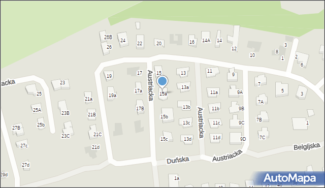 Koszalin, Austriacka, 15a, mapa Koszalina