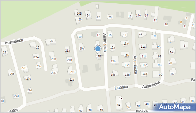 Koszalin, Austriacka, 17B, mapa Koszalina