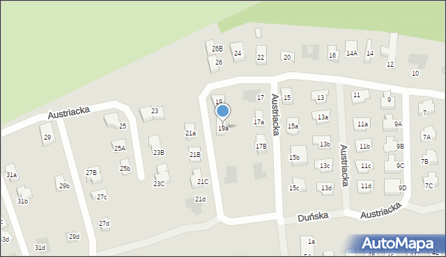 Koszalin, Austriacka, 19a, mapa Koszalina