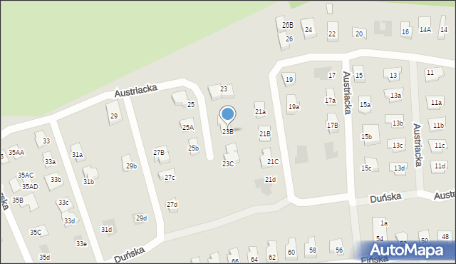 Koszalin, Austriacka, 23B, mapa Koszalina