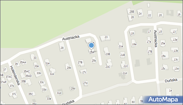 Koszalin, Austriacka, 25A, mapa Koszalina