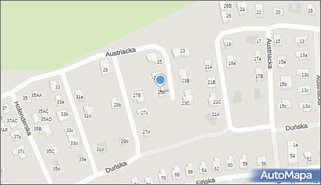 Koszalin, Austriacka, 25b, mapa Koszalina