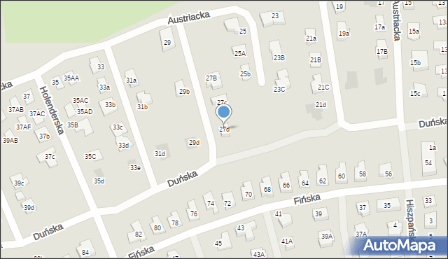 Koszalin, Austriacka, 27d, mapa Koszalina